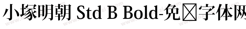 小塚明朝 Std B Bold字体转换